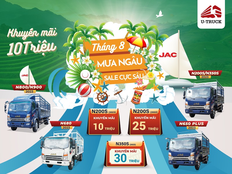 CHƯƠNG TRÌNH KHUYẾN MÃI DÀNH CHO CÁC DÒNG XE TẢI NHẸ JAC: THÁNG 8 MƯA NGÂU – SALE CỰC SÂU
