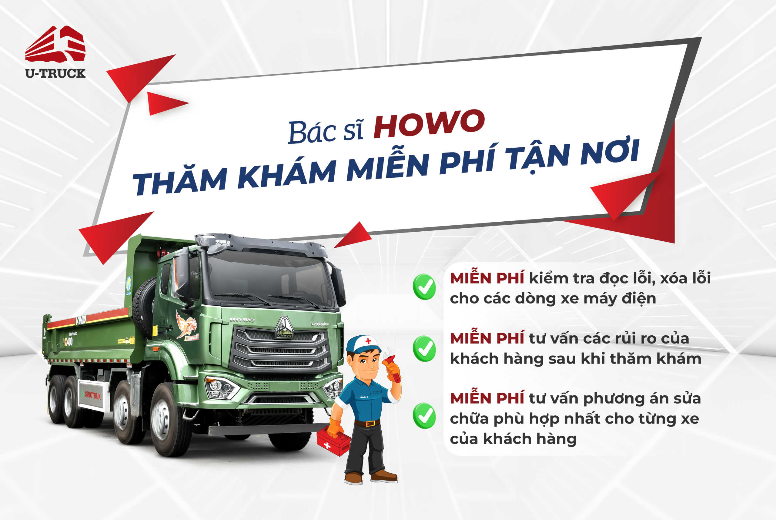 Bác sĩ HOWO – Chương trình thăm khám xe tận nơi miễn phí của U-TRUCK