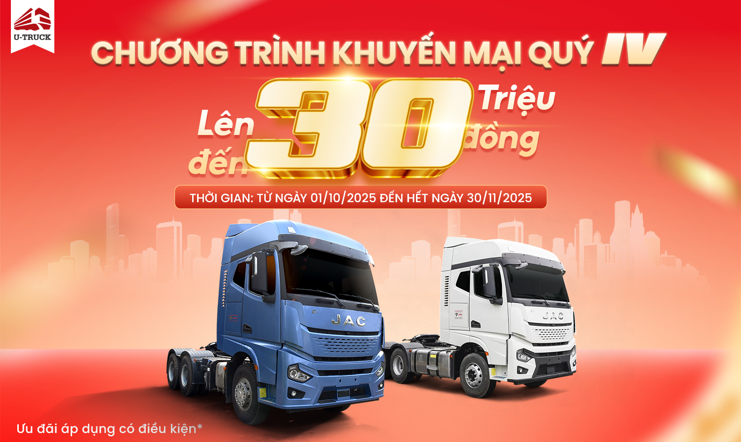 U-TRUCK trân trọng thông báo Chương trình khuyến mại quý IV 2025 tới quý khách hàng