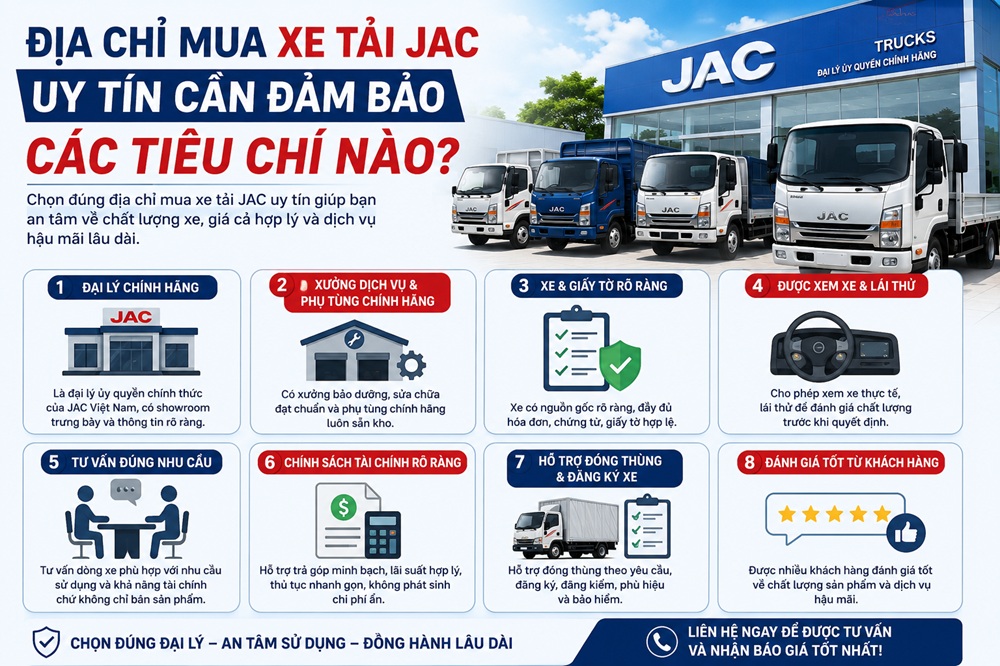 Địa chỉ mua xe tải JAC uy tín