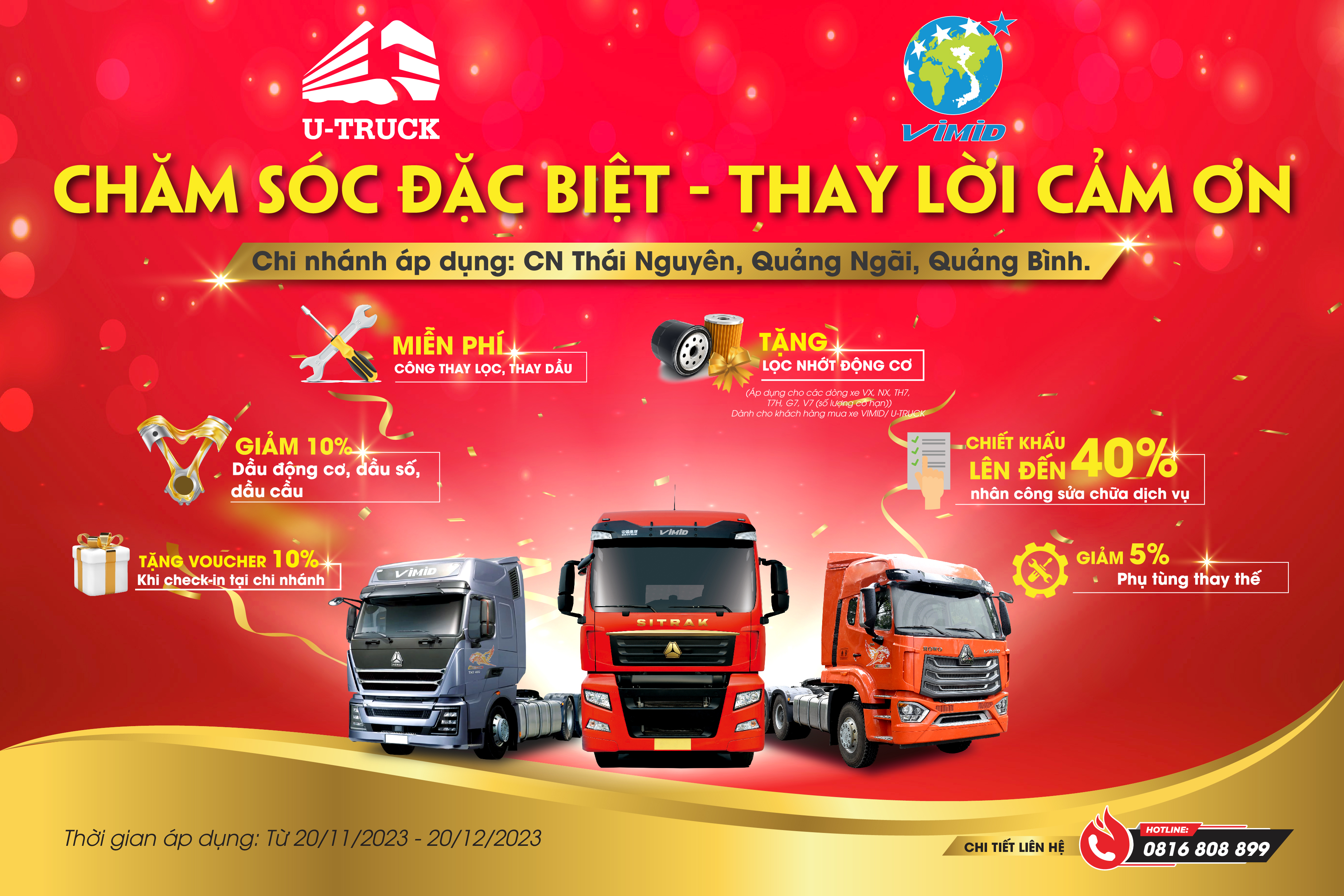 U-TRUCK đồng hành cùng HOWO VIMID tổ chức sự kiện tri ân khách hàng tại chi nhánh Quảng Bình, Quảng Ngãi, Thái Nguyên