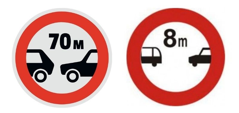 Biển báo khoảng cách an toàn tối thiểu giữa các xe