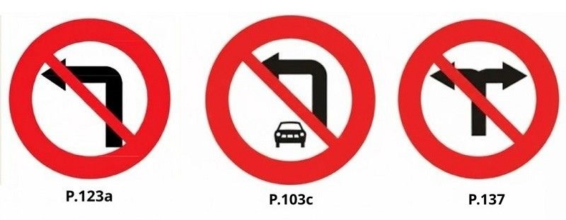 Các biển cấm rẽ trái