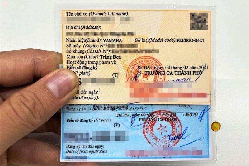 Cà vẹt xe mẫu mới màu vàng, mẫu cũ màu xanh