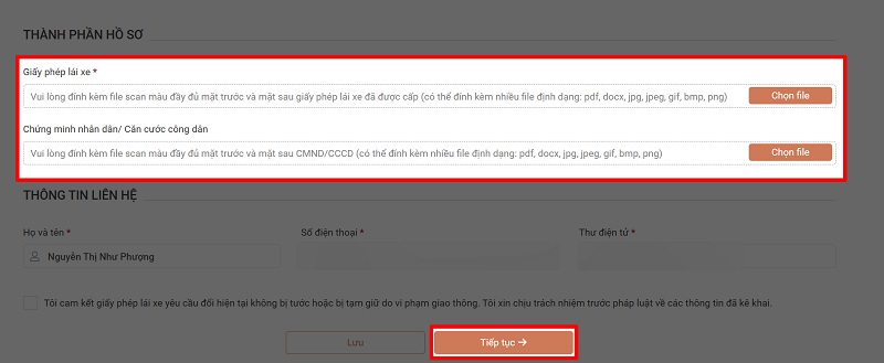 Tải ảnh và hồ sơ