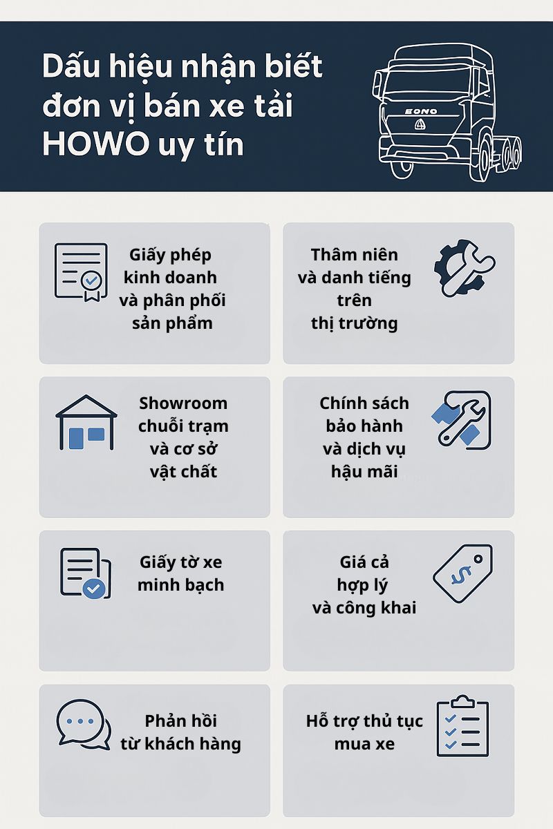 Dấu hiệu của một công ty bán xe tải Howo uy tín