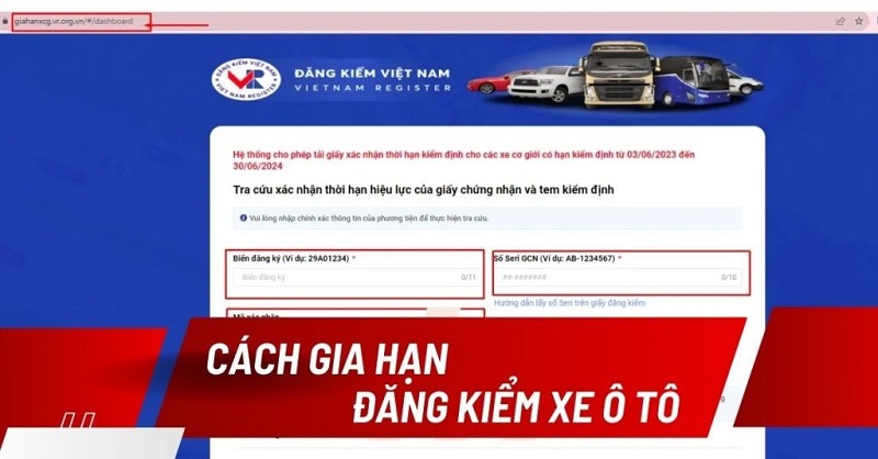 Tra cứu gia hạn xe