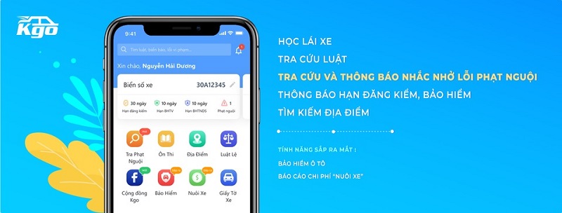Ứng dụng Kgo tra cứu phạt nguội