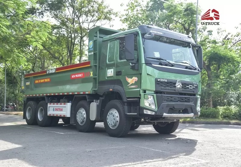 Xe ben HOWO 4 chân thùng đúc