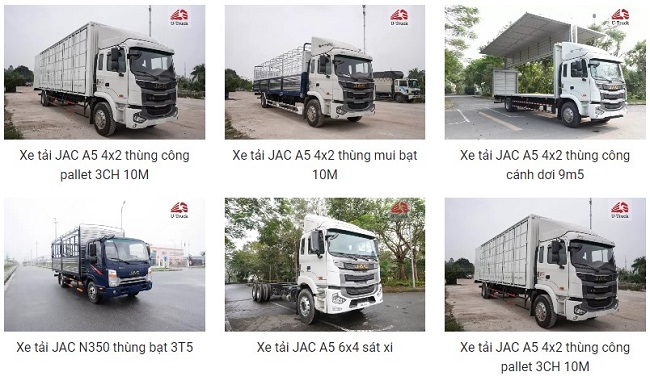Các dòng xe tải JAC