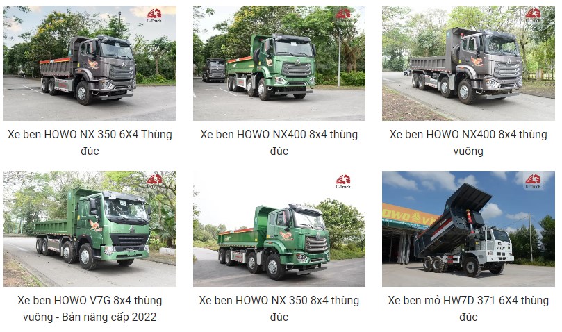 Các dòng xe ben 3 chân và 4 chân