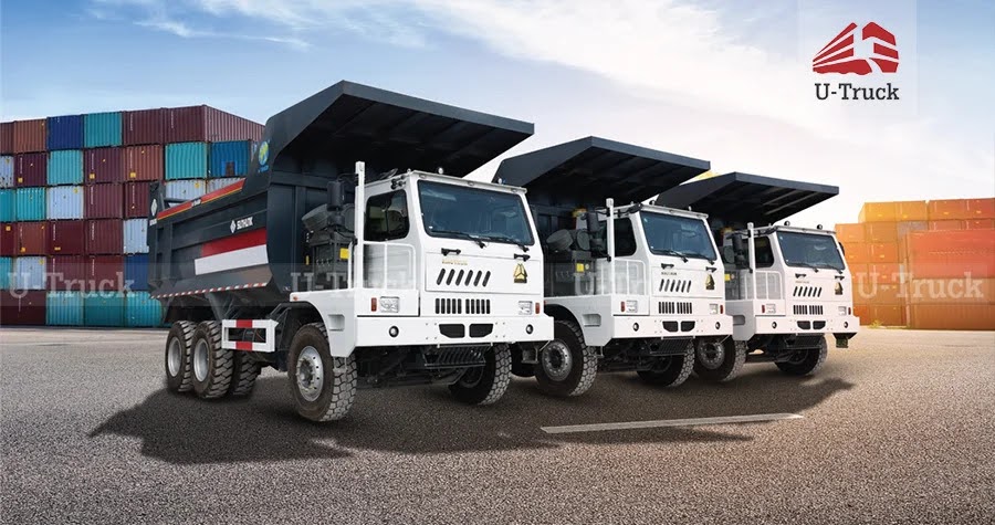 Ngoại thất xe ben mỏ HW7D mạnh mẽ